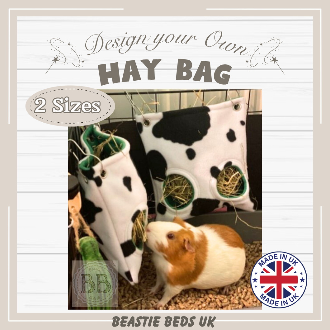 Hay Bags for rabbits, guinea pigs, chinchillas and degus. Design your own!