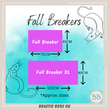 Load image into Gallery viewer, size information of fall breaker hammocks for small pets
