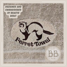Load image into Gallery viewer, Ferret Towel, embroidered towel for ferrets, pet towel, gift for ferrets, ferret bath, cute gift, animal lover, ferret accessories, dry pet
