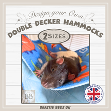 Load image into Gallery viewer, Double Decker Hammock for Rats, Ferrets and Chinchillas-Design your own!
