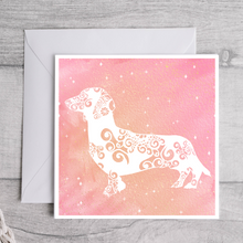 Load image into Gallery viewer, Dachshund Greetings Card, Birthday Card, Thank you, Good Luck, Best Wishes, Sympathy card, animal card, pretty card, get well soon, pet card
