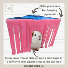 Load image into Gallery viewer, Forest Fringe Corner and Square Hammocks (2 sizes available) for Guinea Pigs, Guinea pig hide, Rat bed, Ferret, Chinchilla, Rat Hammock, UK
