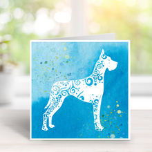 Load image into Gallery viewer, Great Dane Dog Greetings Card, Birthday Card, Thank you, Good Luck, Best Wishes, Sympathy card, animal card, frenchie card, get well soon
