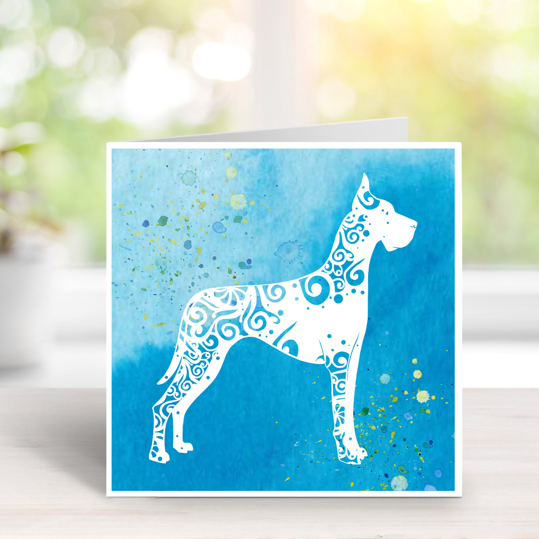 Great Dane Dog Greetings Card, Birthday Card, Thank you, Good Luck, Best Wishes, Sympathy card, animal card, frenchie card, get well soon