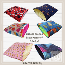 Load image into Gallery viewer, huge range of fabrics to choose from for your pet beds
