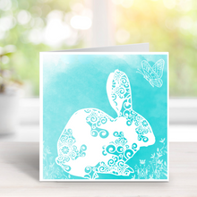 Load image into Gallery viewer, Rabbit Greetings Card, Birthday Card, Thank you, Good Luck, Best Wishes, Sympathy card, animal card, pretty card, get well soon, pet card
