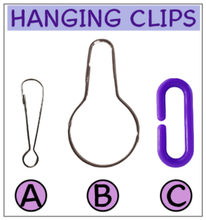 Load image into Gallery viewer, Clips &amp; hooks for hanging hammocks, cubes, tunnels etc

