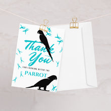 Load image into Gallery viewer, Thank you for looking after the Birds card, holiday Parrot card, card for pet lovers, pet card, thank you for feeding the Parrots
