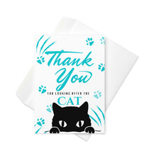 Load image into Gallery viewer, Thank you for looking after the cat card, holiday cat card, card for pet lovers, cat card, thank you for feeding the cat
